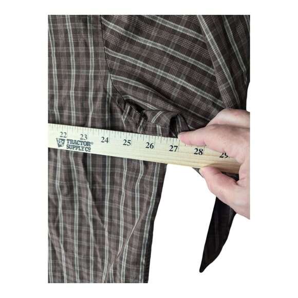 Dockers Mens XXL Plaid Shirt Brown Cotton & Polyester Blend No Wrinkles Button - Picture 5 of 9